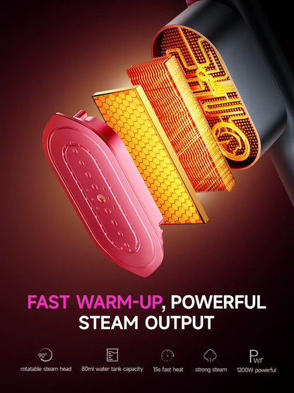 Dr Flash Electric Portable Garment Steamer 1200W with Rapid Heat-Up Handheld Clothes Steamer for Home Hotel Travel Use
