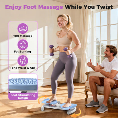 Slim Waist Twister - 330 Lbs Silent Ab Toner Machine for Women, Core Workout Board, Home Gym Equipment for Hourglass Figure & Love Handle Reduction, Blue