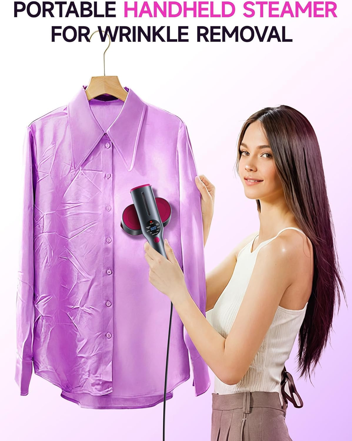 2-In-1 Steamer & Iron for Clothes,15S Fast Heat-Up 1200W Portable Handheld Garment Steamer,Travel Size with Large Ceramic Heat Panel,Quick Wrinkle Removal,110V-120V