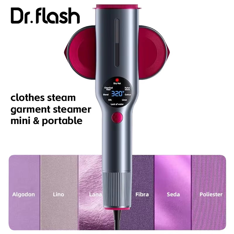 Dr Flash Electric Portable Garment Steamer 1200W with Rapid Heat-Up Handheld Clothes Steamer for Home Hotel Travel Use