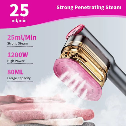 Dr Flash Electric Portable Garment Steamer 1200W with Rapid Heat-Up Handheld Clothes Steamer for Home Hotel Travel Use