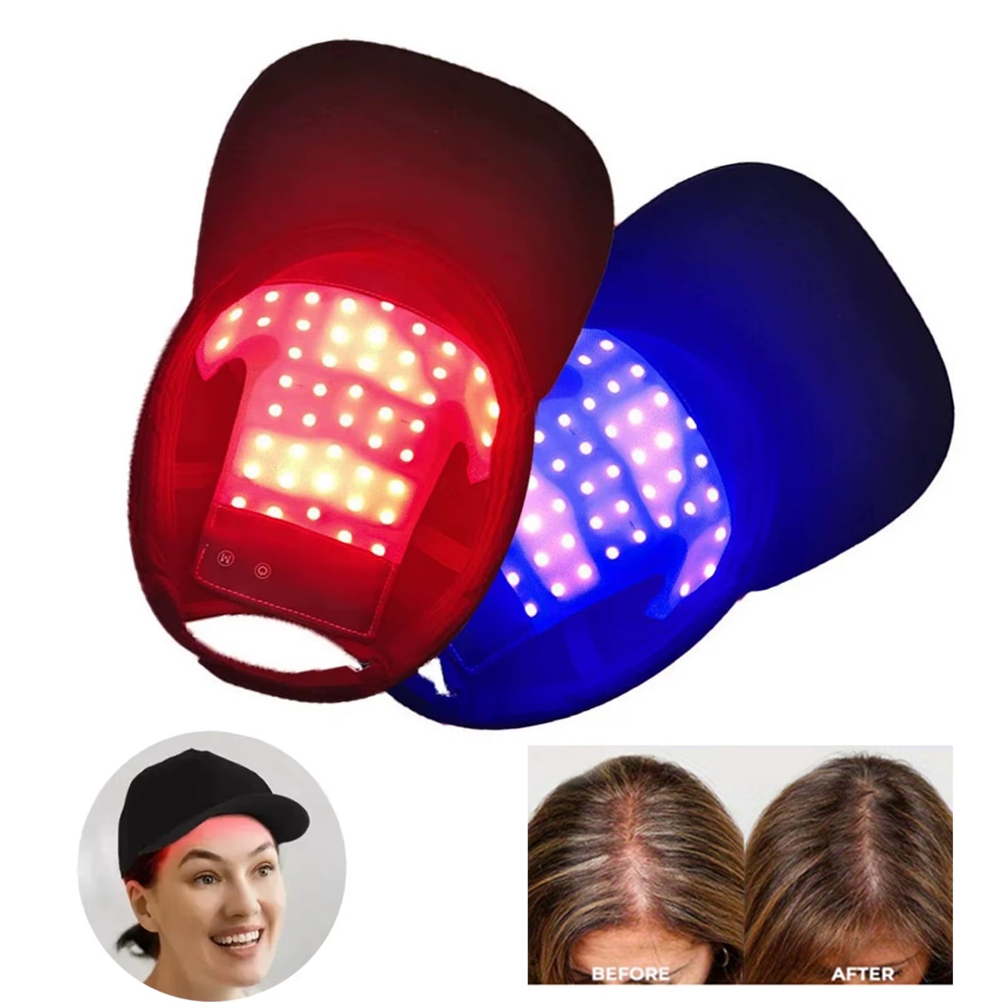 Red&Infrared Light Therapy Device for Hair Fast Growth Cap Red Light Therapy for Hair Loss Treatment with USB Charging Anti-Hair